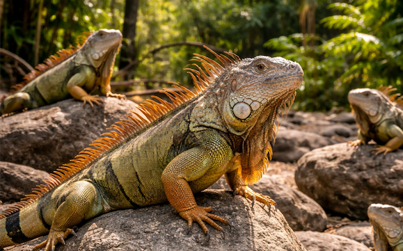 Iguana encounter in Roatan