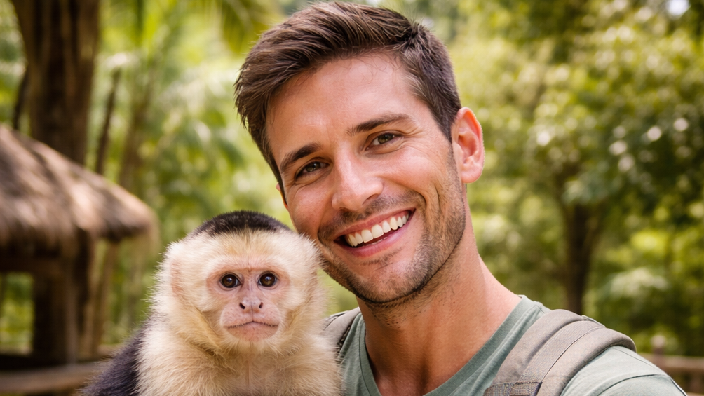 Monkey encounter in Roatan